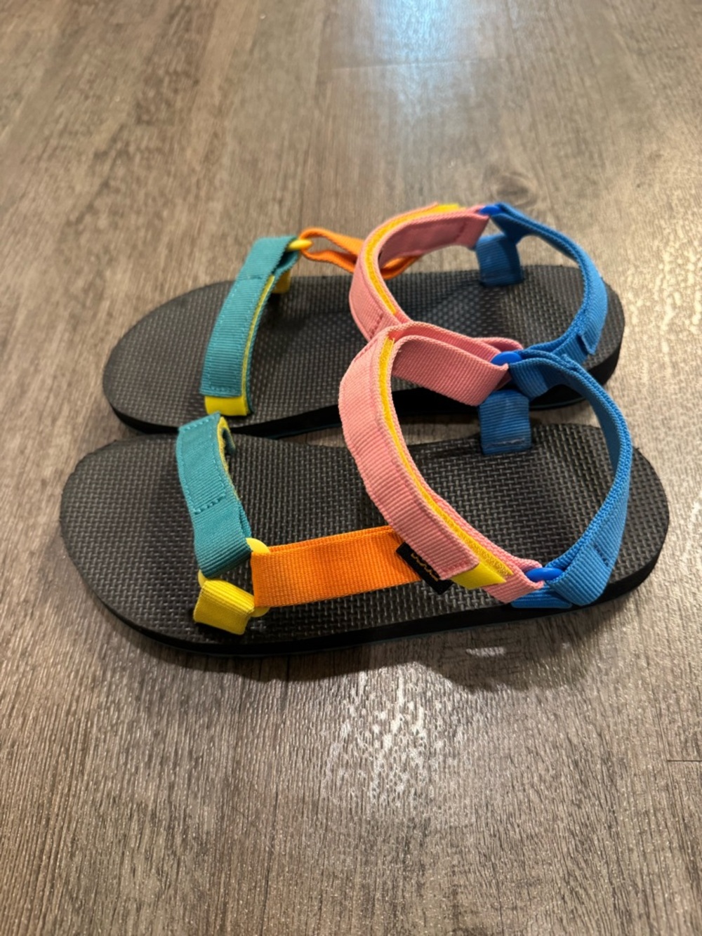 Teva Multicolor Kids' Strappy Sandals - Pink, Teal, Orange, Yellow, Blue - Picture 2 of 4